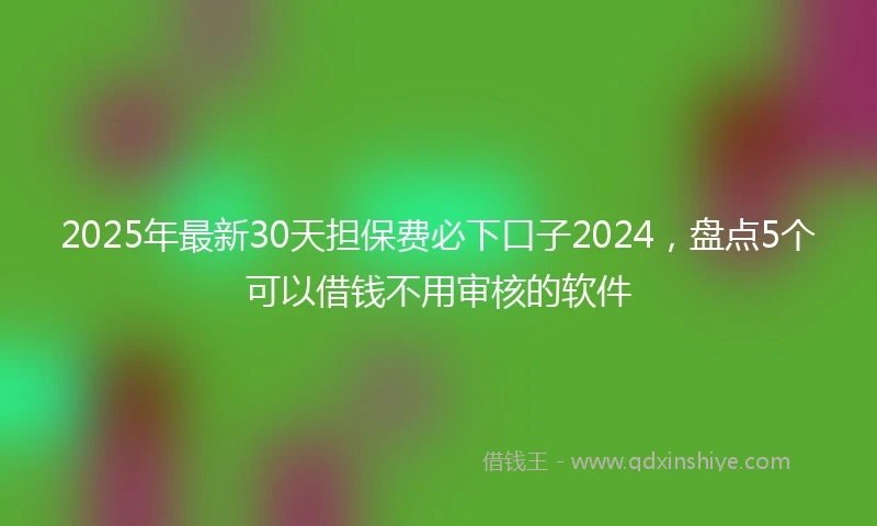 2025年最新30天担保费必下口子2024，盘点5个可以借钱不用审核的软件