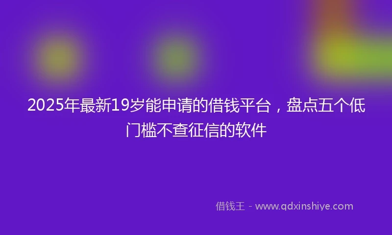 2025年最新19岁能申请的借钱平台，盘点五个低门槛不查征信的软件
