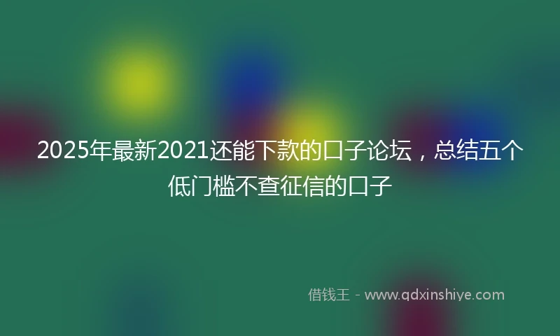 2025年最新2021还能下款的口子论坛，总结五个低门槛不查征信的口子