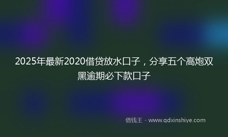 2025年最新2020借贷放水口子，分享五个高炮双黑逾期必下款口子