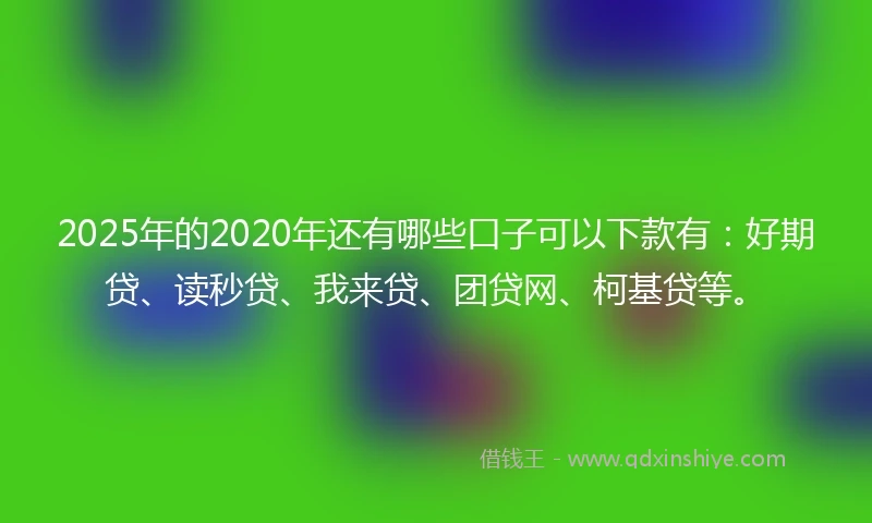 2025年的2020年还有哪些口子可以下款有：好期贷、读秒贷、我来贷、团贷网、柯基贷等。