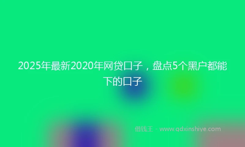 2025年最新2020年网贷口子，盘点5个黑户都能下的口子