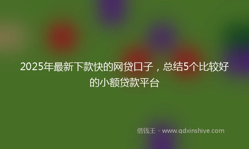 2025年最新下款快的网贷口子，总结5个比较好的小额贷款平台