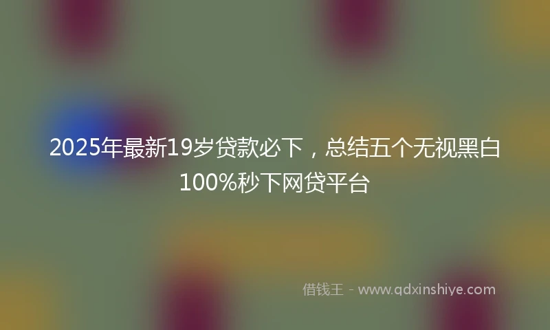 2025年最新19岁贷款必下，总结五个无视黑白100%秒下网贷平台