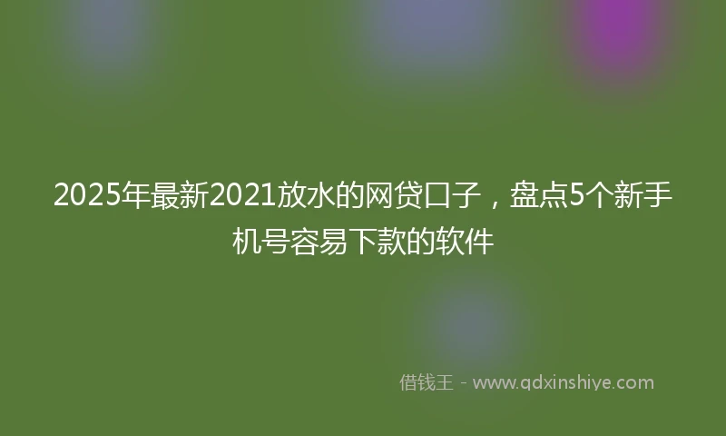 2025年最新2021放水的网贷口子，盘点5个新手机号容易下款的软件