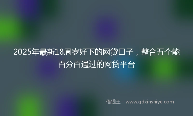 2025年最新18周岁好下的网贷口子，整合五个能百分百通过的网贷平台