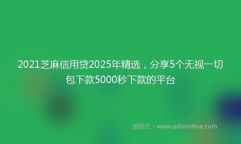 2021芝麻信用贷2025年精选，分享5个无视一切包下款5000秒下款的平台