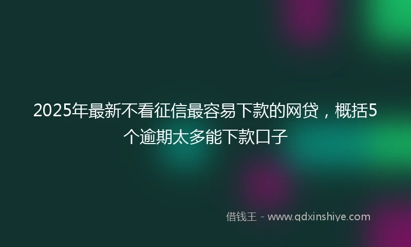2025年最新不看征信最容易下款的网贷，概括5个逾期太多能下款口子