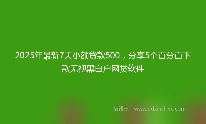2025年最新7天小额贷款500，分享5个百分百下款无视黑白户网贷软件