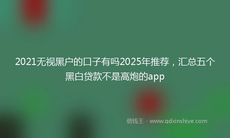 2021无视黑户的口子有吗2025年推荐，汇总五个黑白贷款不是高炮的app