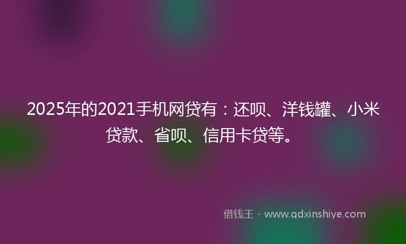 2025年的2021手机网贷有：还呗、洋钱罐、小米贷款、省呗、信用卡贷等。