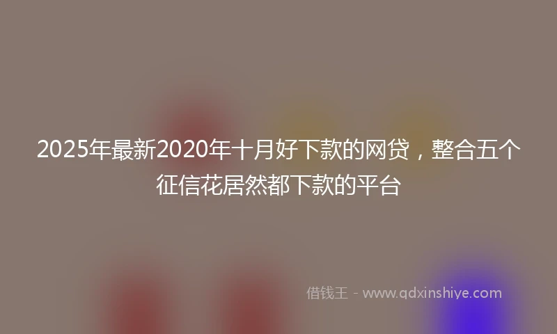 2025年最新2020年十月好下款的网贷，整合五个征信花居然都下款的平台
