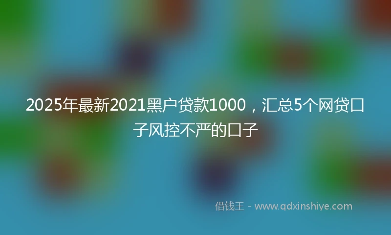 2025年最新2021黑户贷款1000，汇总5个网贷口子风控不严的口子