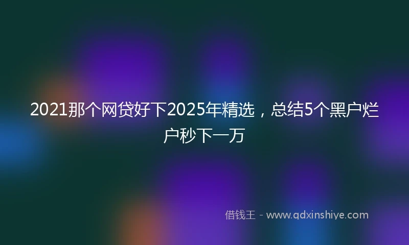 2021那个网贷好下2025年精选，总结5个黑户烂户秒下一万