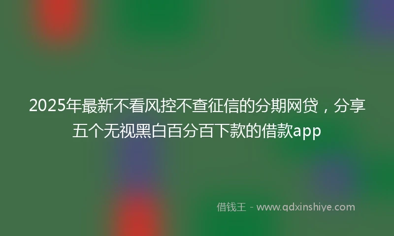 2025年最新不看风控不查征信的分期网贷，分享五个无视黑白百分百下款的借款app