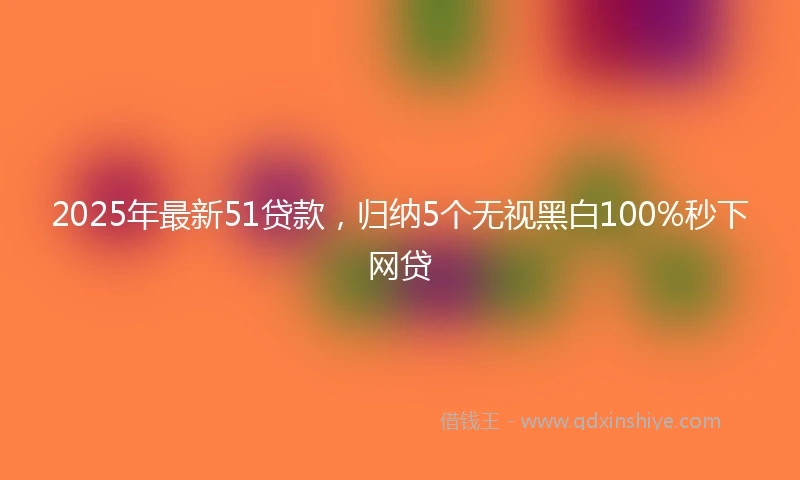 2025年最新51贷款，归纳5个无视黑白100%秒下网贷