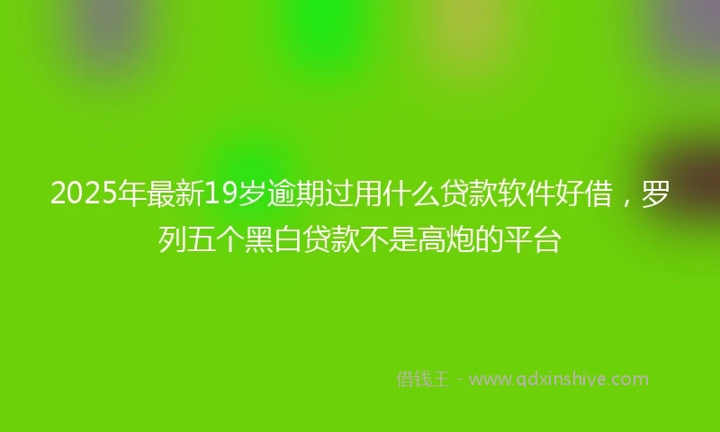 2025年最新19岁逾期过用什么贷款软件好借，罗列五个黑白贷款不是高炮的平台