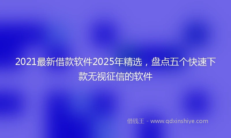 2021最新借款软件2025年精选，盘点五个快速下款无视征信的软件