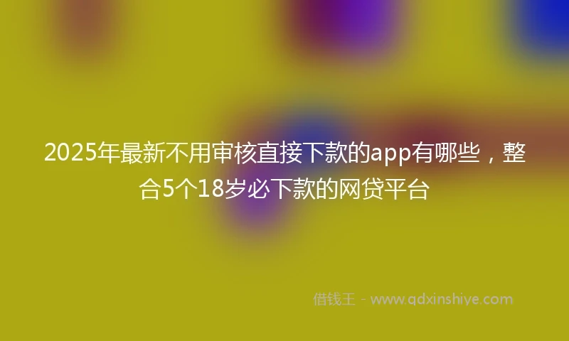 2025年最新不用审核直接下款的app有哪些，整合5个18岁必下款的网贷平台