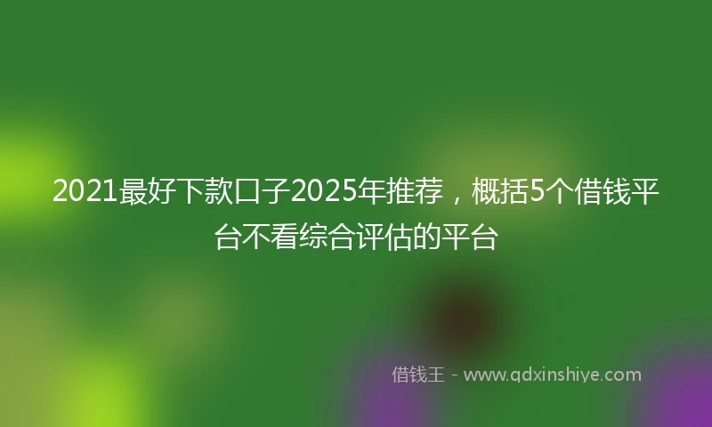 2021最好下款口子2025年推荐，概括5个借钱平台不看综合评估的平台