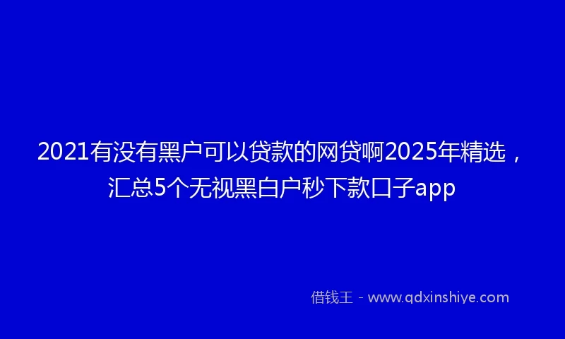 2021有没有黑户可以贷款的网贷啊2025年精选，汇总5个无视黑白户秒下款口子app