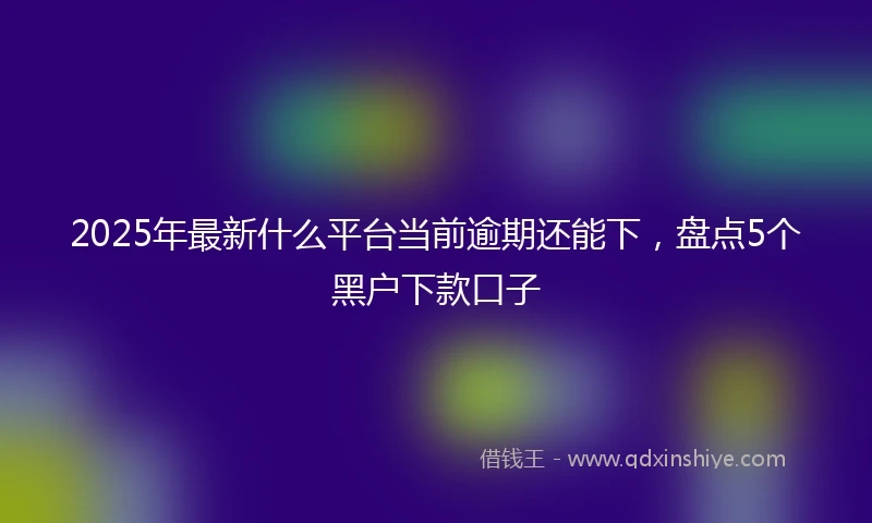 2025年最新什么平台当前逾期还能下，盘点5个黑户下款口子