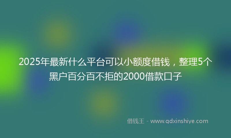 2025年最新什么平台可以小额度借钱，整理5个黑户百分百不拒的2000借款口子