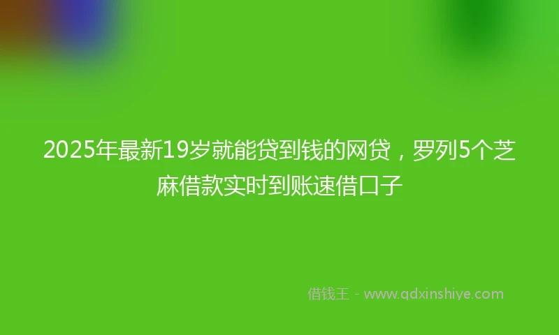 2025年最新19岁就能贷到钱的网贷，罗列5个芝麻借款实时到账速借口子