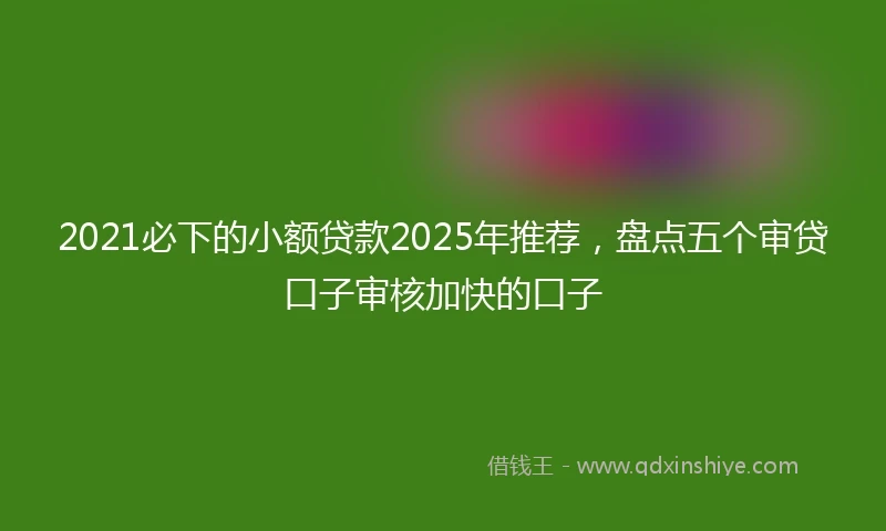 2021必下的小额贷款2025年推荐，盘点五个审贷口子审核加快的口子