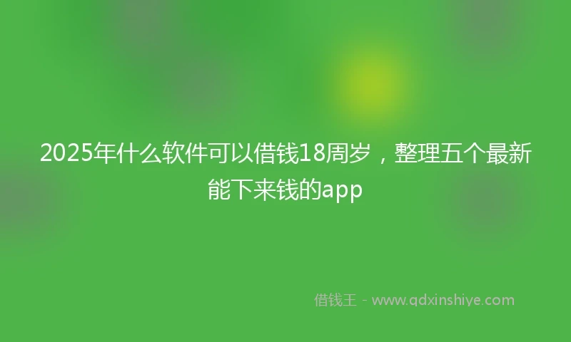 2025年什么软件可以借钱18周岁，整理五个最新能下来钱的app