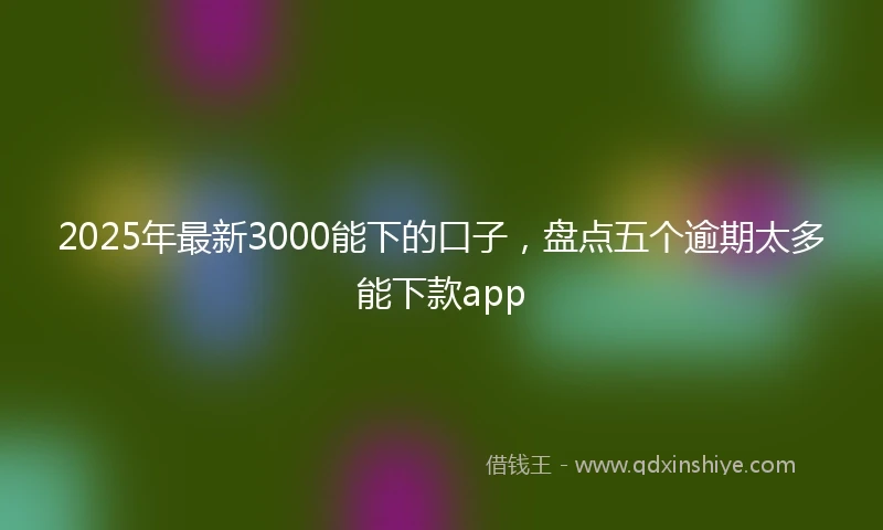 2025年最新3000能下的口子，盘点五个逾期太多能下款app