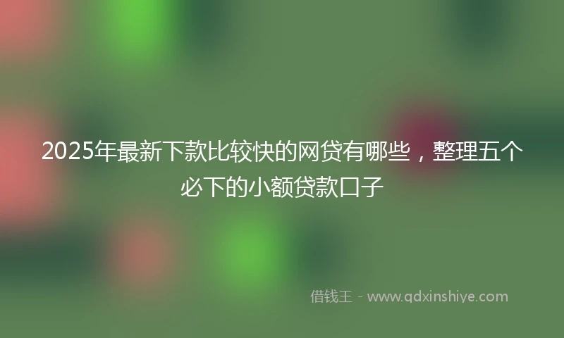 2025年最新下款比较快的网贷有哪些，整理五个必下的小额贷款口子