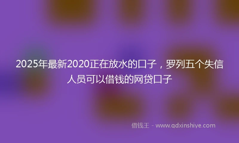2025年最新2020正在放水的口子，罗列五个失信人员可以借钱的网贷口子