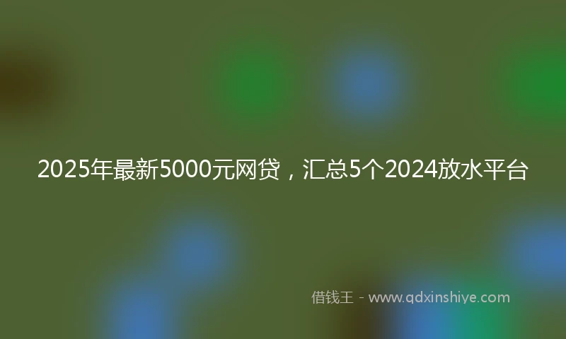 2025年最新5000元网贷，汇总5个2024放水平台