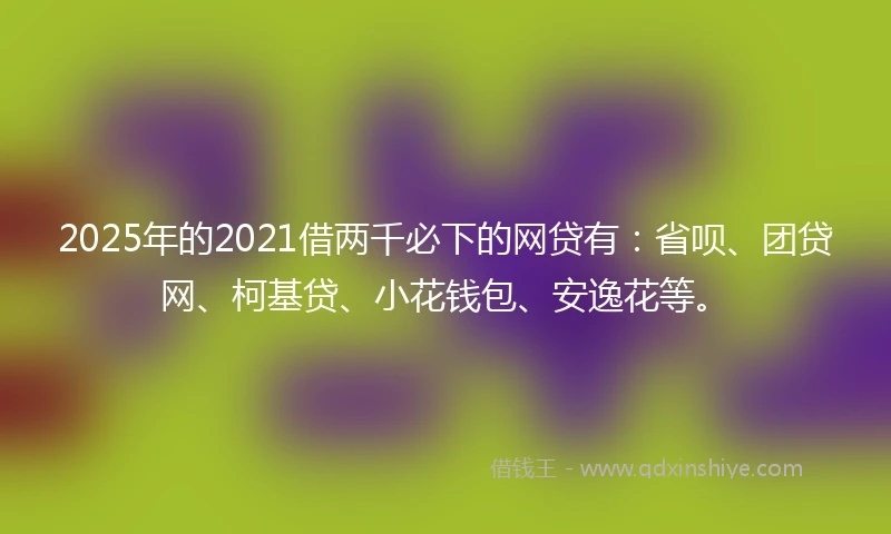 2025年的2021借两千必下的网贷有：省呗、团贷网、柯基贷、小花钱包、安逸花等。