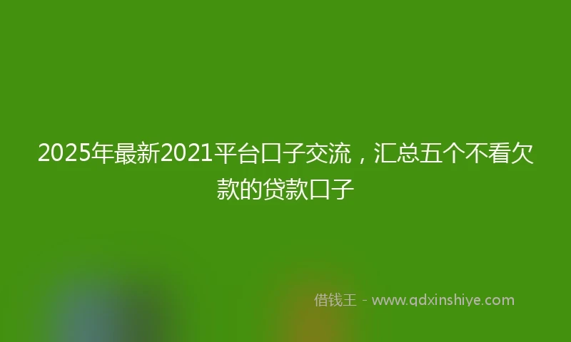 2025年最新2021平台口子交流，汇总五个不看欠款的贷款口子