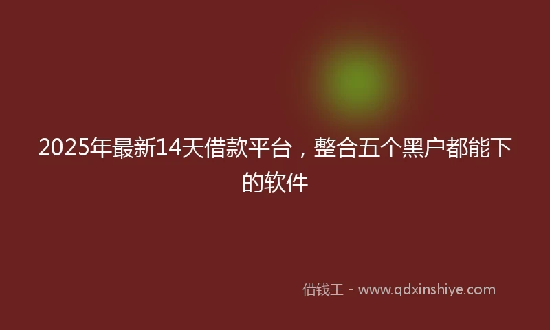 2025年最新14天借款平台，整合五个黑户都能下的软件