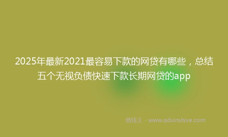 2025年最新2021最容易下款的网贷有哪些，总结五个无视负债快速下款长期网贷的app