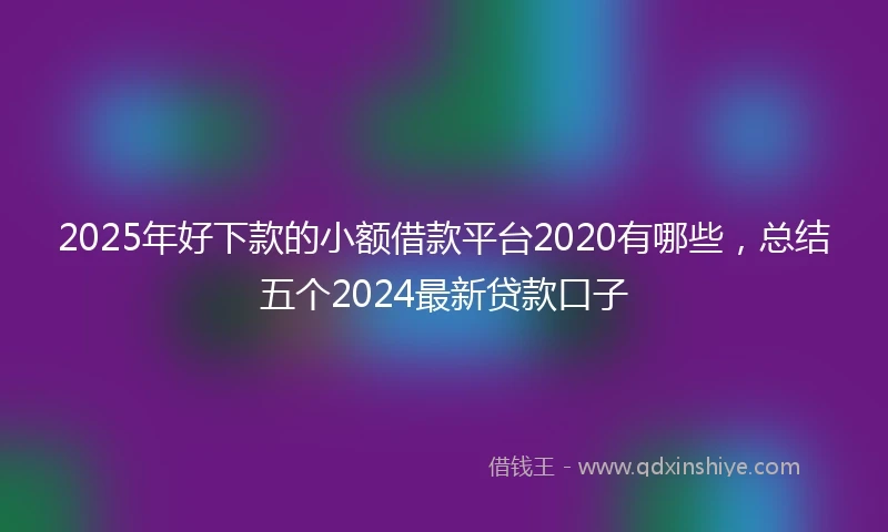 2025年好下款的小额借款平台2020有哪些，总结五个2024最新贷款口子