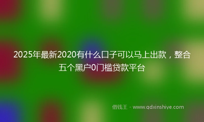 2025年最新2020有什么口子可以马上出款，整合五个黑户0门槛贷款平台