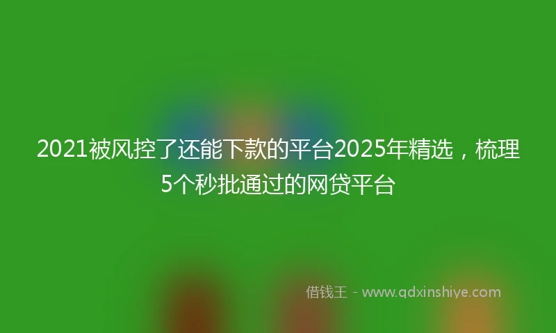 2021被风控了还能下款的平台2025年精选，梳理5个秒批通过的网贷平台