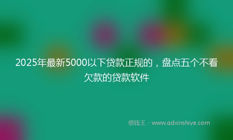 2025年最新5000以下贷款正规的，盘点五个不看欠款的贷款软件