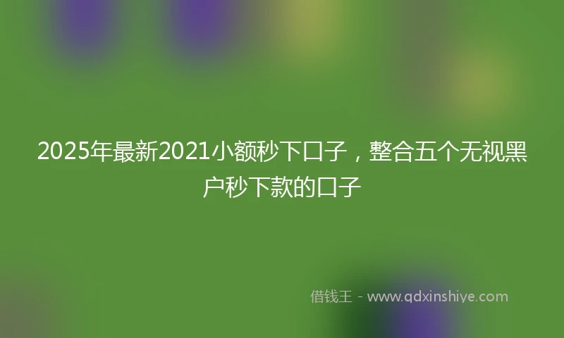 2025年最新2021小额秒下口子，整合五个无视黑户秒下款的口子