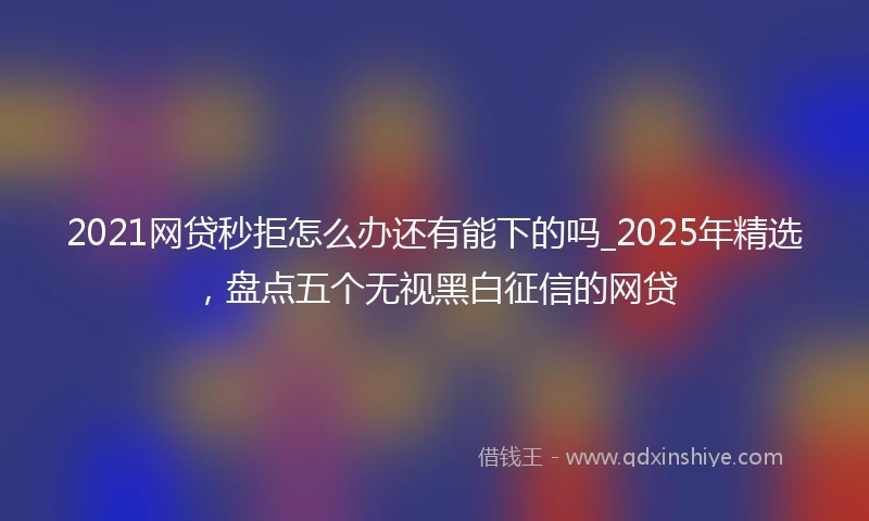 2021网贷秒拒怎么办还有能下的吗_2025年精选，盘点五个无视黑白征信的网贷