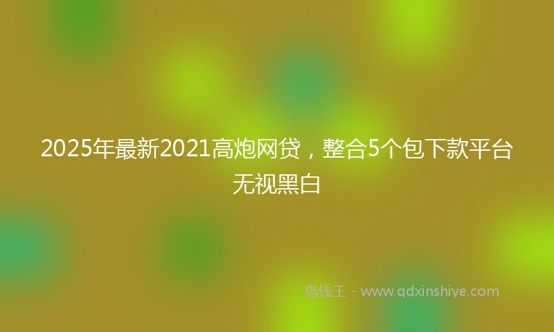 2025年最新2021高炮网贷，整合5个包下款平台无视黑白