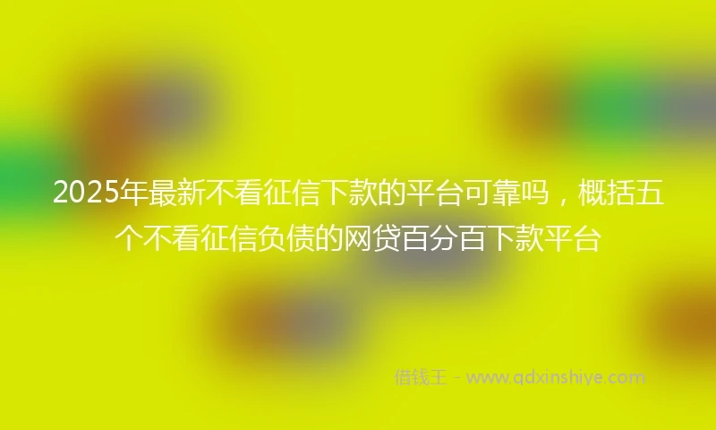 2025年最新不看征信下款的平台可靠吗，概括五个不看征信负债的网贷百分百下款平台