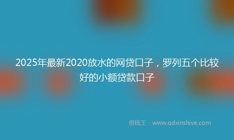 2025年最新2020放水的网贷口子，罗列五个比较好的小额贷款口子