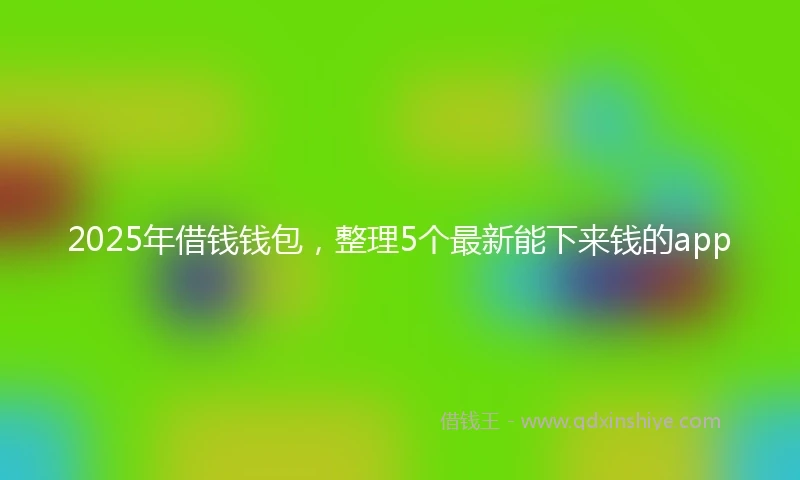 2025年借钱钱包，整理5个最新能下来钱的app