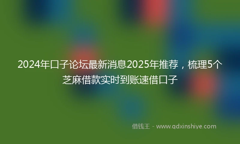 2024年口子论坛最新消息2025年推荐，梳理5个芝麻借款实时到账速借口子