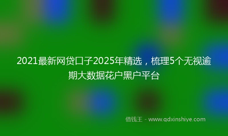 2021最新网贷口子2025年精选，梳理5个无视逾期大数据花户黑户平台